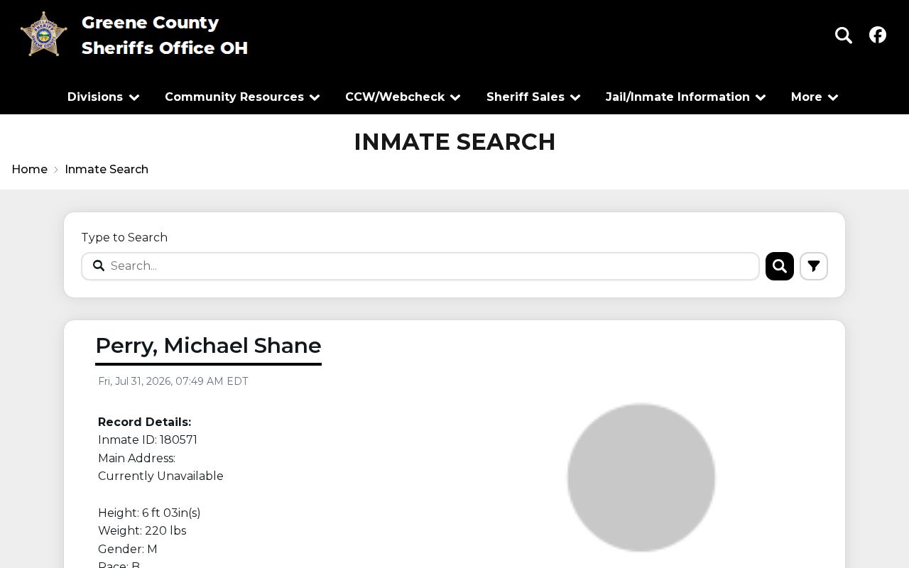 Greene County current custody cards used before a released inmate lookup